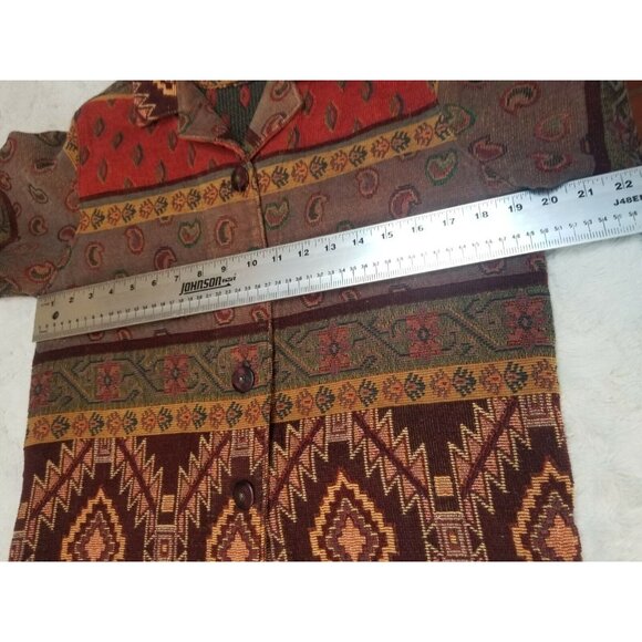 Touch O' Blue Womens Small Brown Embroidered Tapestry Blazer Gotcha Covered - Picture 3 of 5